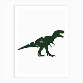 Green Dinosaur Silhouette 11 Art Print