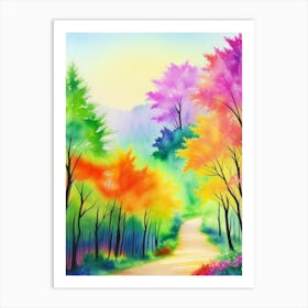 Colorful Forest Path Art Print