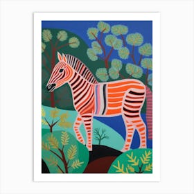 Maximalist Animal Painting Zebra 3 Art Print