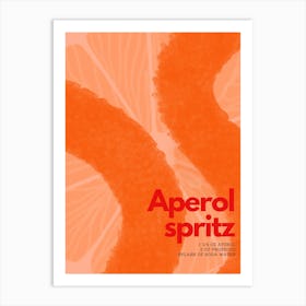 Orange Aperol Spritz Cocktail Art Print