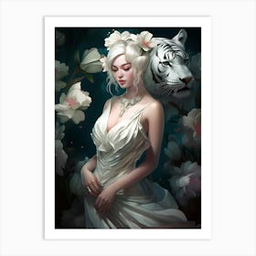 White Tiger Art Print