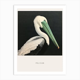 Ohara Koson Inspired Bird Painting Pelican 2 Poster Art Print