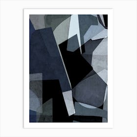 CAVALIER - Minimalist, Modern, Abstract, Graphic, Geo, Tonal, Blue, Black Art Print