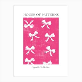 Pink And White Bows 3 Pattern Poster Art Print