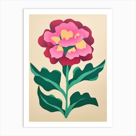 Cut Out Style Flower Art Carnation 3 Art Print