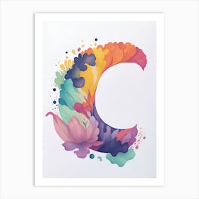Colorful Letter C Illustration 1 Art Print