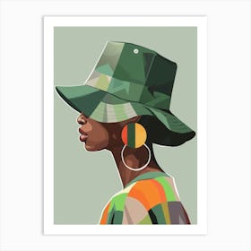 African Woman In A Hat 5 Art Print