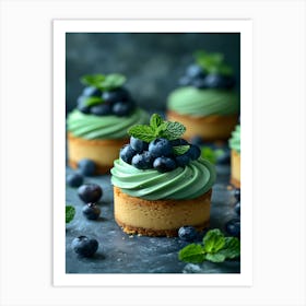 Blueberry Cheesecakes Art Print