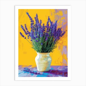 Lavender Flowers On A Table   Contemporary Illustration 1 Art Print