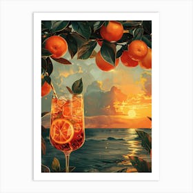 Oranges At Sunset Art Print