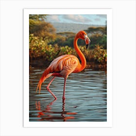 Greater Flamingo Lake Nakuru Nakuru Kenya Tropical Illustration 5 Art Print