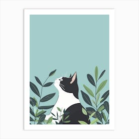 Cat In The Leaves 1 Art Print