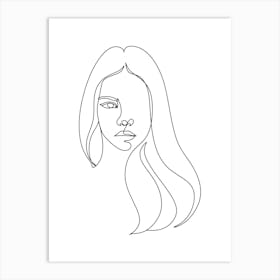 Woman'S Face.Scandinavian wall art Art Print