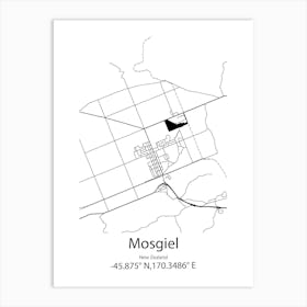 Mosgiel,New Zealand Minimalist Map Art Print