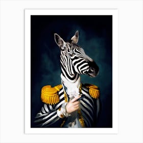 Mister Stripe The Zebra Pet Portraits Art Print