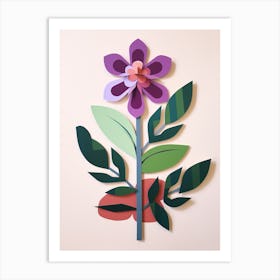 Cut Out Style Flower Art Lilac 2 Art Print