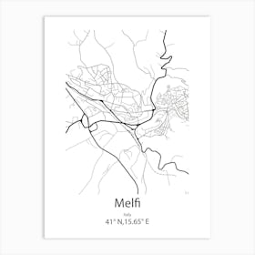 Melfi,Italy Minimalist Map Art Print