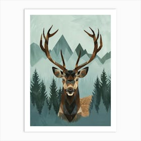 Deer Canvas Art 1 Art Print