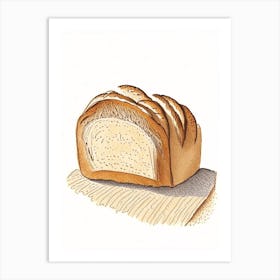Five Grain Bread Bakery Product Quentin Blake Illustration Art Print