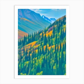 Banff National Park Canada Blue Oil Painting 1  Art Print
