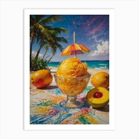 Mango Ice Cream On The Beach 1 Art Print