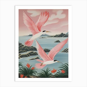 Vintage Japanese Inspired Bird Print Common Tern 4 Art Print