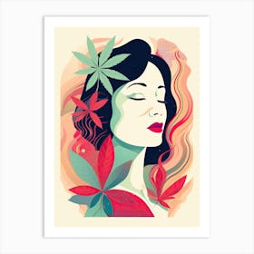 Woman With Marijuana, Cannabis art Art Print