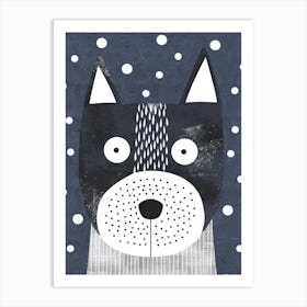 Dog In The Snow 1 Art Print