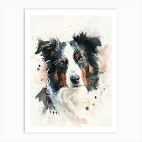 Border Collie Watercolor Painting 1 Art Print