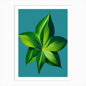 Starfruit Leaf Vibrant Inspired 1 Art Print