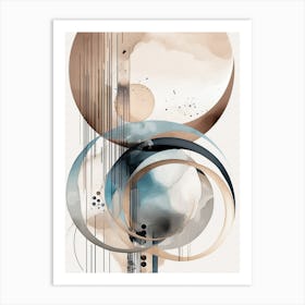 Abstract Circles Watercolor Art Print