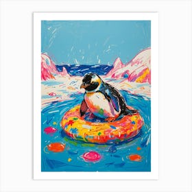 Penguin On Float Art Print