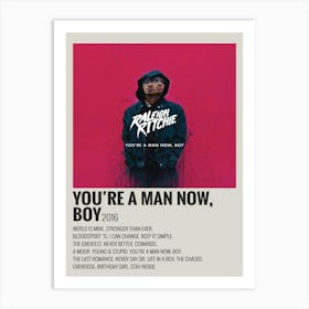 You Re A Man Now, Boy By Raleigh Ritchie 2016 Poster Art Print