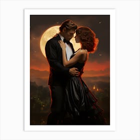 Romantic Echoes Lunar Art For Lovers Art Print