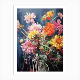 Abstract Flower Painting Chrysanthemum 4 Art Print