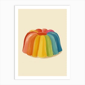 Rainbow Jelly Jell O Beige Illustration 2 Art Print