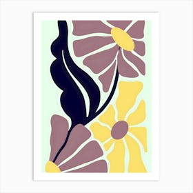 Henri Matisse Flowers On A Blue Background Art Print