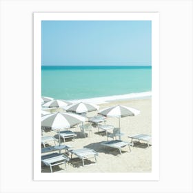 Beach Umbrellas In Le Marche, Italy Art Print