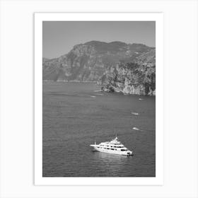 Summer Day in Positano, Italy | Black and White Photography Art Print