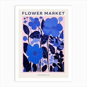 Blue Flower Market Poster Veronica 3 Art Print