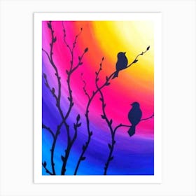 Birds On A Branch 1 Art Print