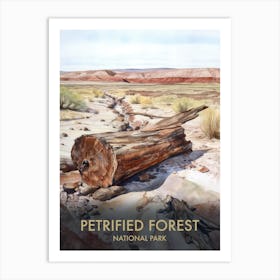 Petrified Forest National Park Watercolour Vintage Travel Poster 4 Art Print