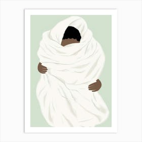 Child Wrapped In A Blanket Art Print