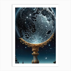 Moon And Stars Art Print