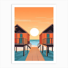 Maldives Travel Illustration Art Print