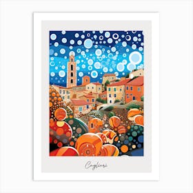 Poster Of Cagliari, Italy, Illustration In The Style Of Pop Art 4 Art Print