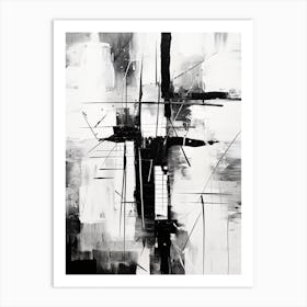 Connection Abstract Black And White 2 Art Print