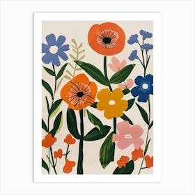 Painted Florals Phlox Art Print