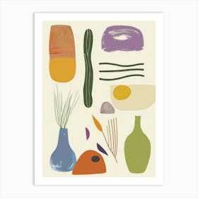 Collection Of Objects In Abstract Style 6 Art Print