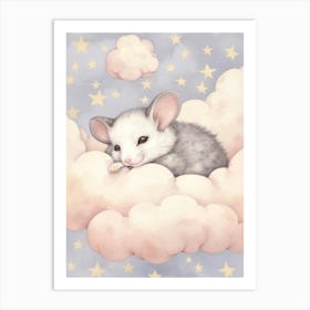 Sleeping Baby Opossum Art Print
